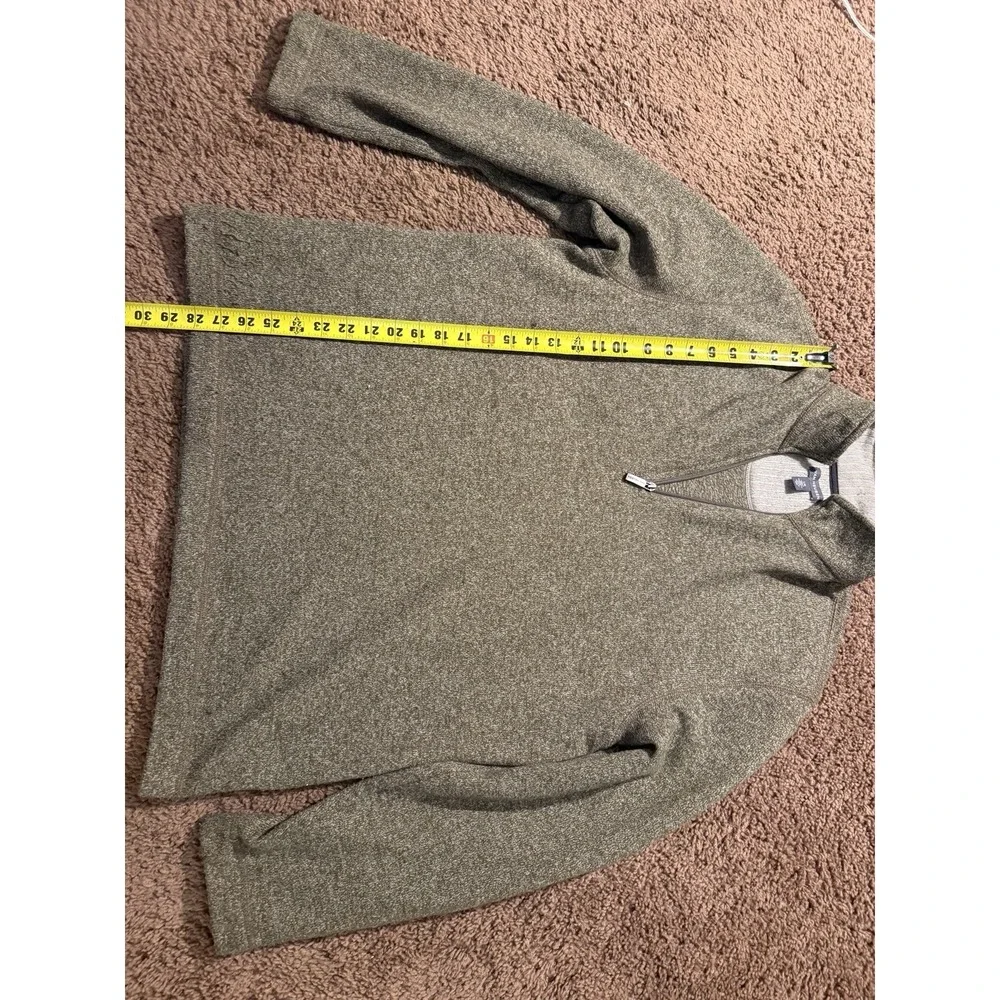 Van Heusen Gray Knit 1/4 Zip Mock Neck Pullover Sweater Men's Long Sleeve Size L